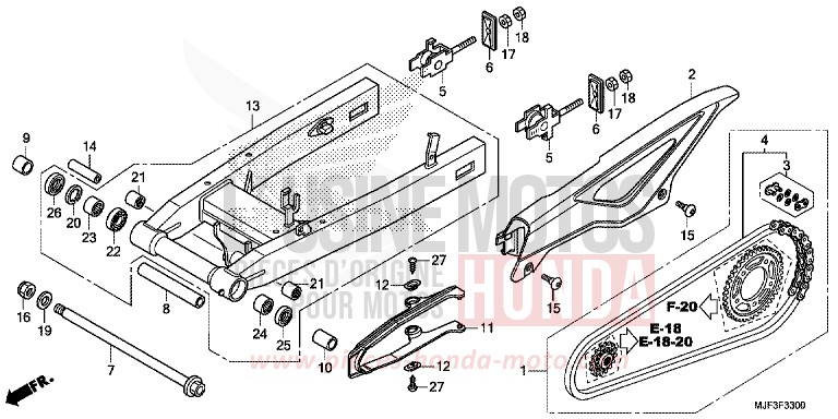 BRAS OSCILLANT de CTX700 ABS PEARL FADELESS WHITE (NH341) de 2014